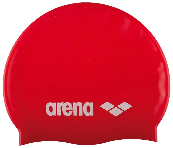 Реальное фото Шапочка для плавания Arena Classic Silicone красный/белый 9166244 от магазина СпортЕВ