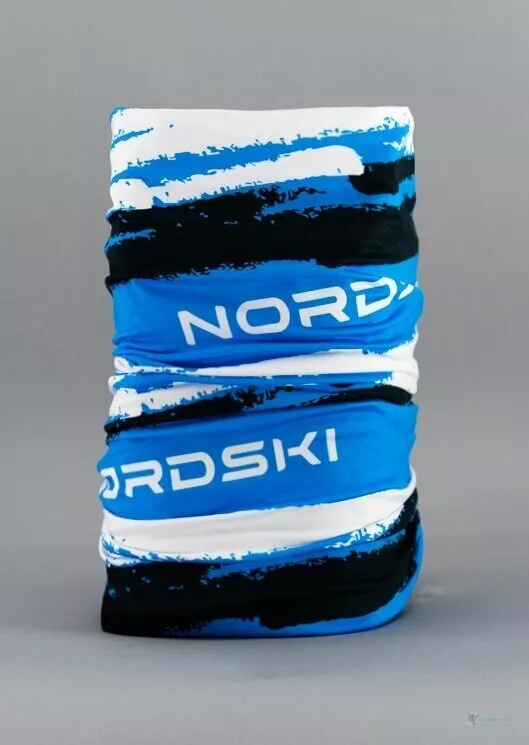Реальное фото Баф Nordski Stripe deep blue NSV409236 от магазина СпортЕВ