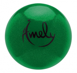 Мяч для художественной гимнастики 15 см Amely AGB-303 с насыщенными блестками зеленый 19942